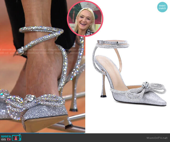 Glitter Double Crystal Bow Pointed Toe Pump by Mach & Mach worn by Zanna Roberts Rassi on Today