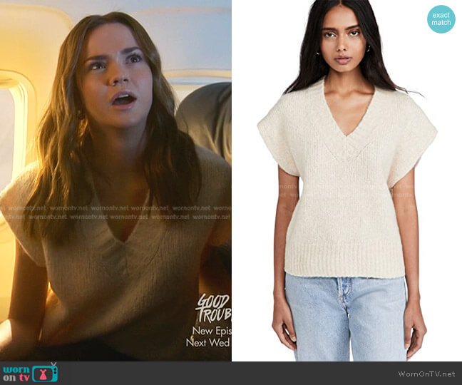 Balsam V Neck Vest by Madewell worn by Callie Foster (Maia Mitchell) on Good Trouble