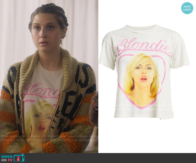 Blondie Cotton T-Shirt by Madeworn worn by Nomi Segal (Emily Arlook) on Grown-ish