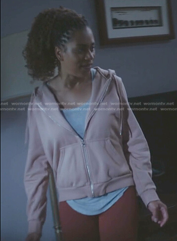 Maggie’s pink hoodie on Greys Anatomy