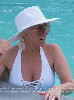 Margaret's white lace-up swimsuit on The Real Housewives of New Jersey