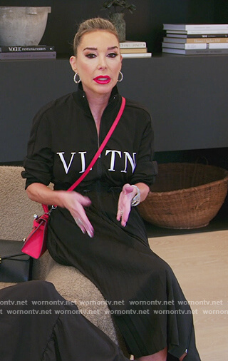 Marysol's VLTN black zip down dress on The Real Housewives of Miami