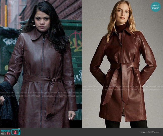 Massimo Dutti Leather Coat worn by Mel Vera (Melonie Diaz) on Charmed