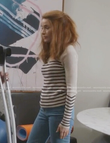 Megan’s beige striped sweater on Greys Anatomy