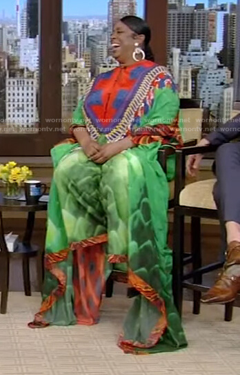 Melba Wilson’s mixed print dress on Live with Kelly and Ryan