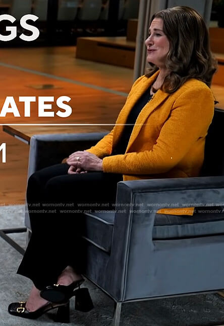 Melinda French Gates’s yellow tweed blazer on CBS Mornings