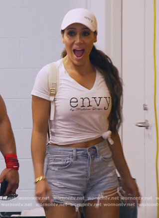 Melissa’s Envy logo graphic tee on The Real Housewives of New Jersey