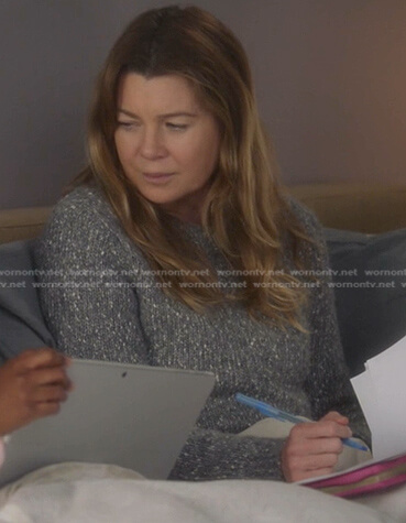 Meredith's gray speckled sweater on Greys Anatomy