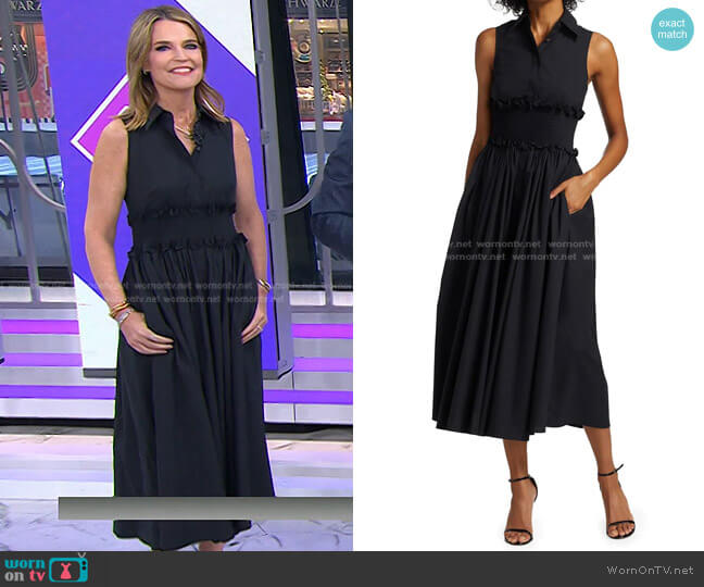 Sleeveless Smocked Shirtdress by Michael Kors worn by Savannah Guthrie on Today