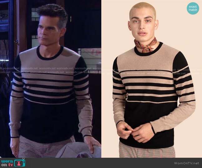 Conley Crewneck Sweater by Mr Turk worn by Leo Stark (Greg Rikaart) on Days of our Lives