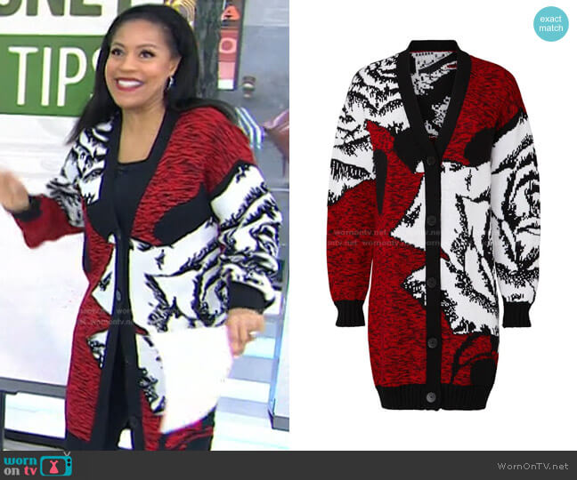 Maglia Rose Cardigan by MSGM worn by Sheinelle Jones  on Today