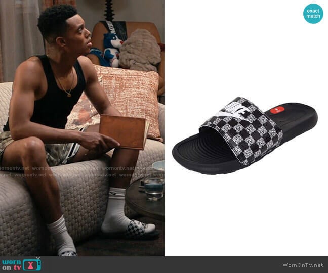 Nike Victori One Printed Slides worn by Will Smith (Jabari Banks) on Bel-Air