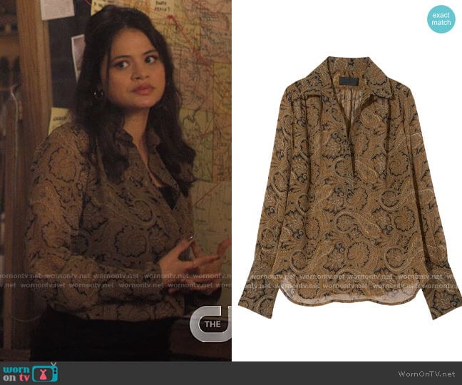 Nili Lotan Colleen Blouse in Vintage Paisley worn by Mel Vera (Melonie Diaz) on Charmed