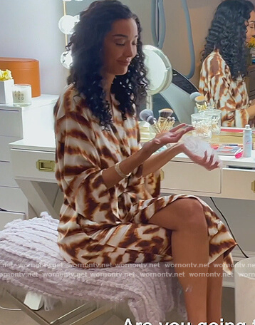 Noella’s tiger stripe robe on The Real Housewives of Orange County