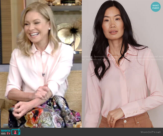 The Simone Blouse by Numi worn by Kelly Ripa on Live with Kelly and Mark