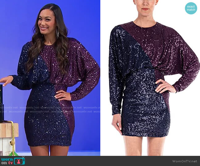 One33 Social Stretch Sequin Mini Dress worn by Alexis Gaube on The Price is Right