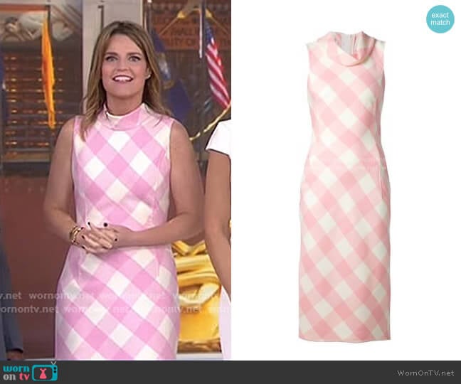 Vichy check roll collar dress by Oscar de la Renta worn by Savannah Guthrie on Today