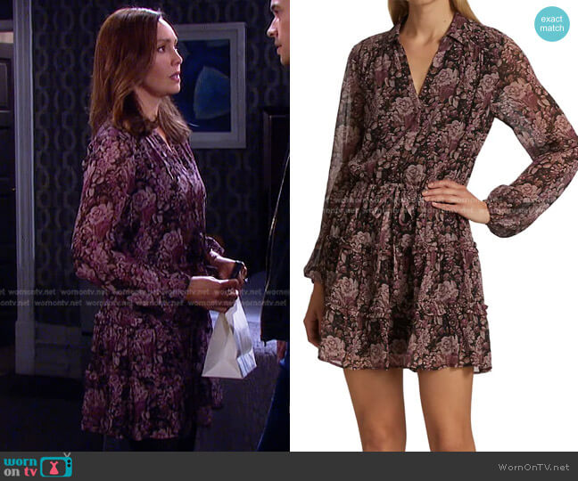 Fernanda Silk Minidress by Paige worn by Gwen Rizczech (Emily O'Brien) on Days of our Lives