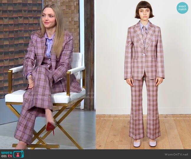 Lyliane Suit Jacket and Lusius Trousers by Paul & Joe worn by Amanda Seyfried on GMA