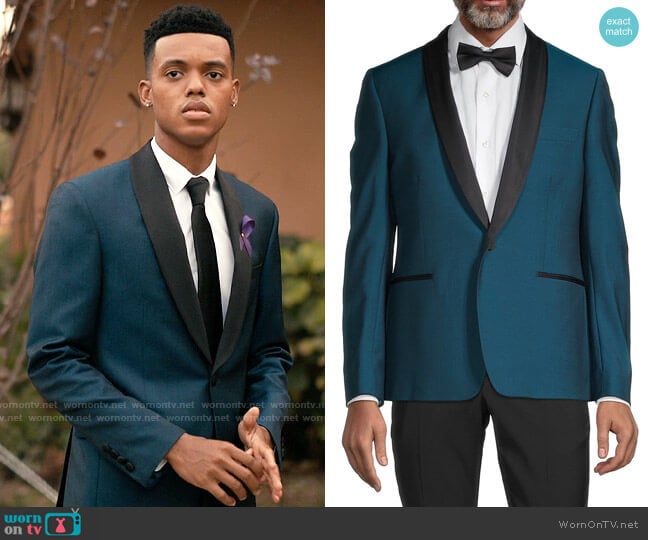 Paul Smith Soho-Fit Wool & Mohair Dinner Jacket worn by Will Smith (Jabari Banks) on Bel-Air