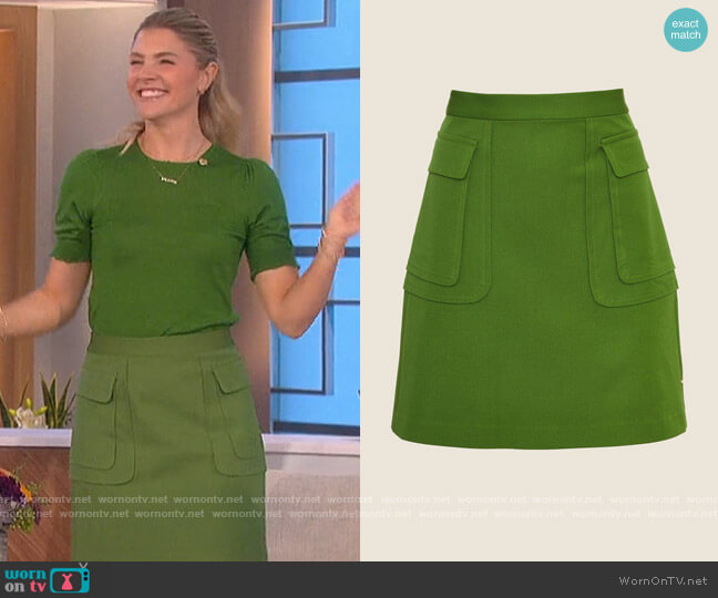 Stretch Cotton A-Line Pearl by Lela Rose worn by Amanda Kloots on The Talk