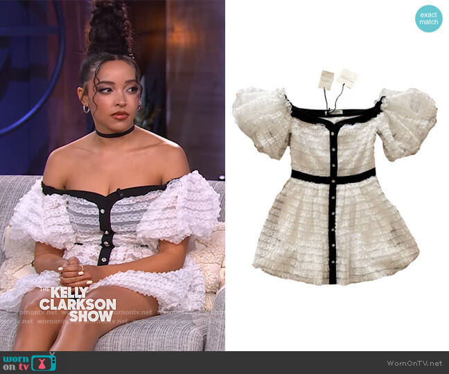 Lace Mini Dress by Philosophy Di Lorenzo Serafini worn by Tinashe on The Kelly Clarkson Show