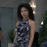 Portia’s blue floral print dress on General Hospital