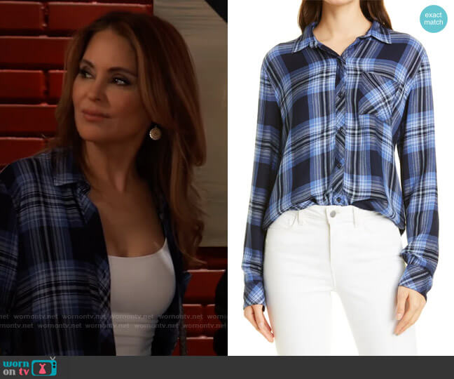 Hunter Plaid Button-Up Shirt by Rails worn by Olivia Falconeri (Lisa Lo Cicero) on General Hospital