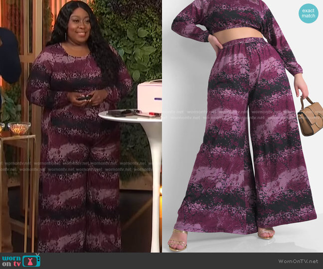 See You Later Wide Leg Pants by Rebdolls worn by Loni Love on E! News