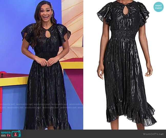 Rebecca Taylor Short Sleeve Safari Dress worn by Alexis Gaube on The Price is Right