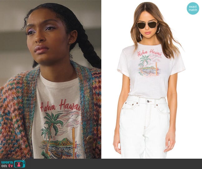 Aloha Classic Tee by re/done worn by Zoey Johnson (Yara Shahidi) on Grown-ish