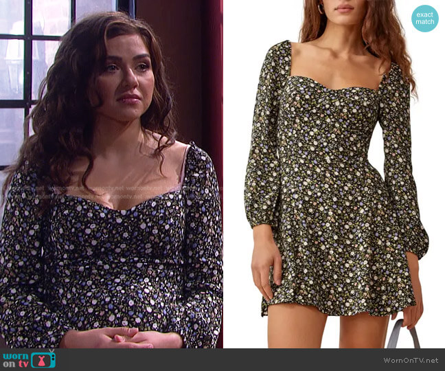 Mochi Floral Long Sleeve Dress by Reformation worn by Ciara Brady (Victoria Konefal) on Days of our Lives