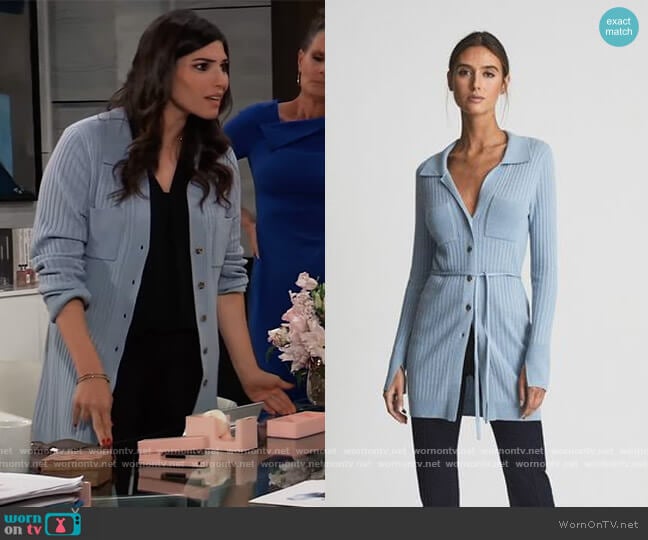 WornOnTV: Brooklyn’s blue ribbed cardigan on General Hospital | Amanda ...