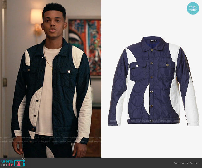 Renowned Military onion-quilted shell utility jacket worn by Will Smith (Jabari Banks) on Bel-Air