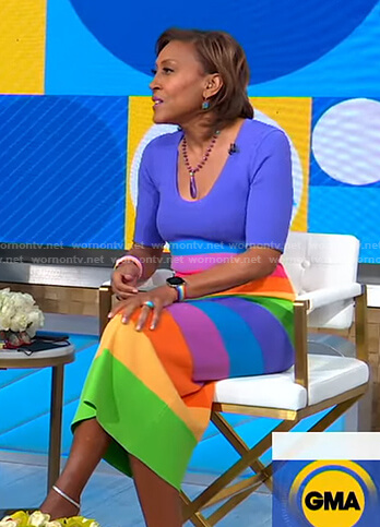 Robin’s rainbow stripe dress on Good Morning America