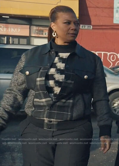 Robyn's leather and plaid jacket on The Equalizer
