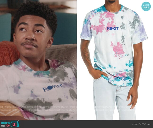 Debaser Tie Die T-Shirt by Rokit worn by Jack Johnson (Miles Brown) on Black-ish