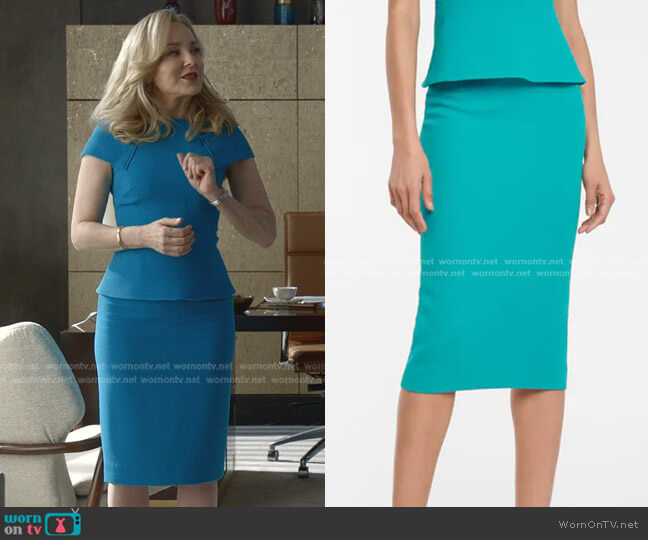 Arrefton Wool Crepe Pencil Skirt by Roland Mouret worn by Marissa Morgan (Geneva Carr) on Bull