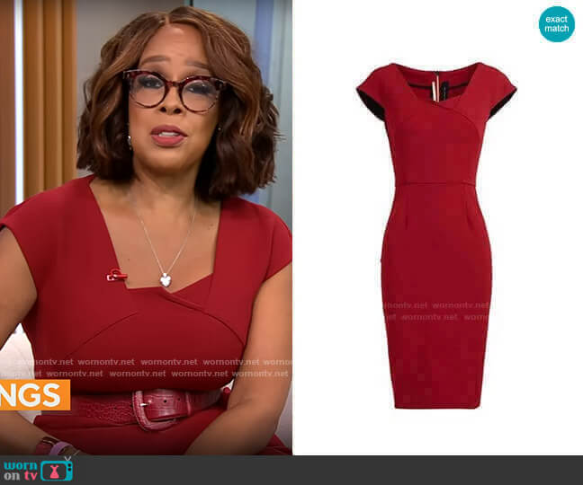 Roland Mouret Hirta Dress worn by Gayle King on CBS Mornings