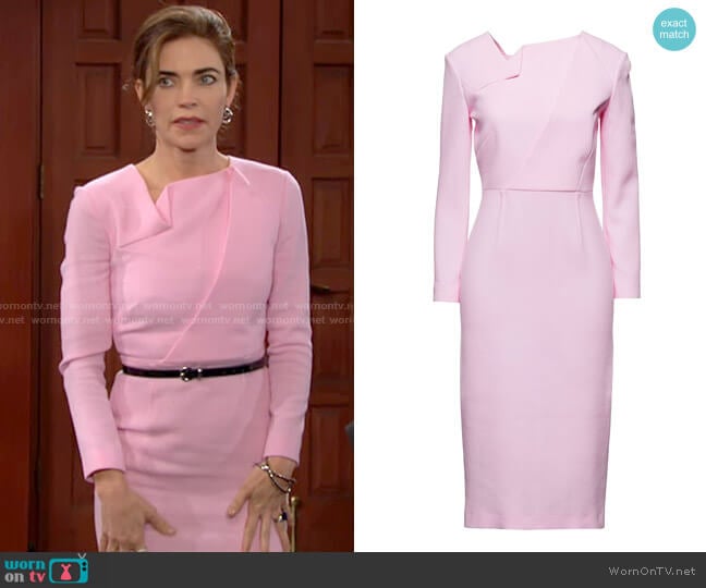 Roland Mouret Norsey Dress worn by Victoria Newman (Amelia Heinle) on The Young and the Restless