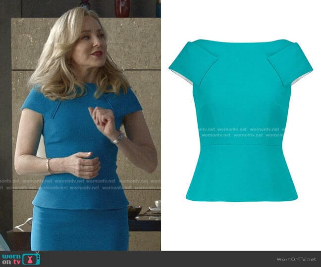 Taft Wool Crepe Peplum Top by Roland Mouret worn by Marissa Morgan (Geneva Carr) on Bull