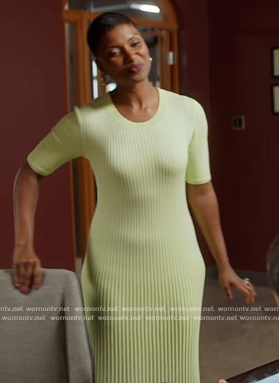 Rose's lime ribbed dress on The Kings of Napa