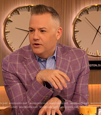 Ross’s purple check blazer on The Drew Barrymore Show
