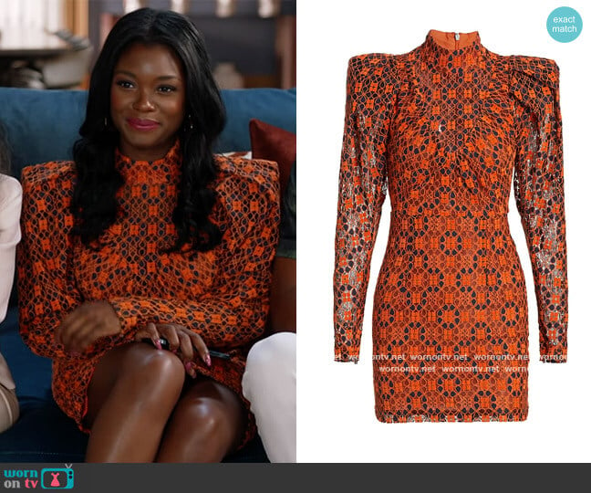 WornOnTV: August’s orange eyelet mini dress on The Kings of Napa ...