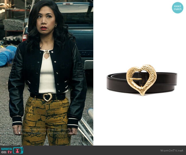 Saint Laurent Cintura Sintra Heart-Buckle Belt worn by Melody Bayani (Liza Lapira) on The Equalizer