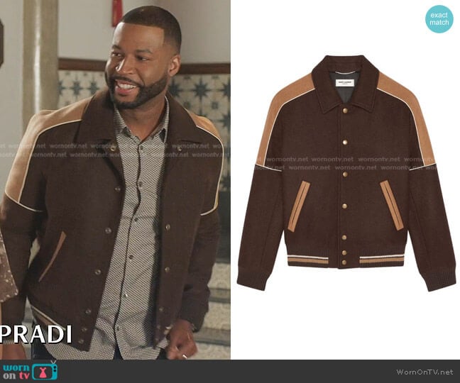 Teddy Jacket in Wool Felt by Saint Laurent worn by Robert Christopher Riley on Dynasty