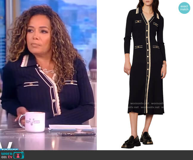 Alexandrine Long Sleeve Sweater Dress by Sandro worn by Sunny Hostin on The View