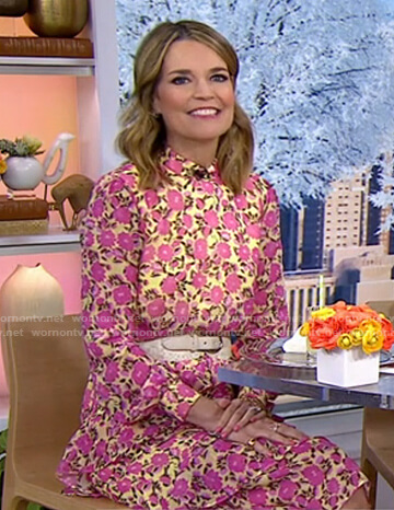 Savannah’s pink floral tiered dress on Today