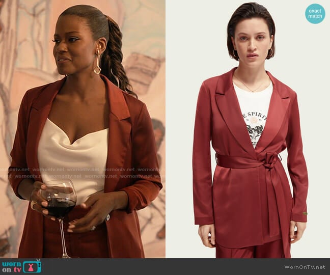 Scotch & Soda Belted Blazer  worn by Vivian Banks (Cassandra Freeman) on Bel-Air