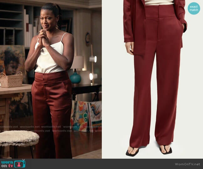 Scotch & Soda Wide Legg High Rise Trousers worn by Vivian Banks (Cassandra Freeman) on Bel-Air